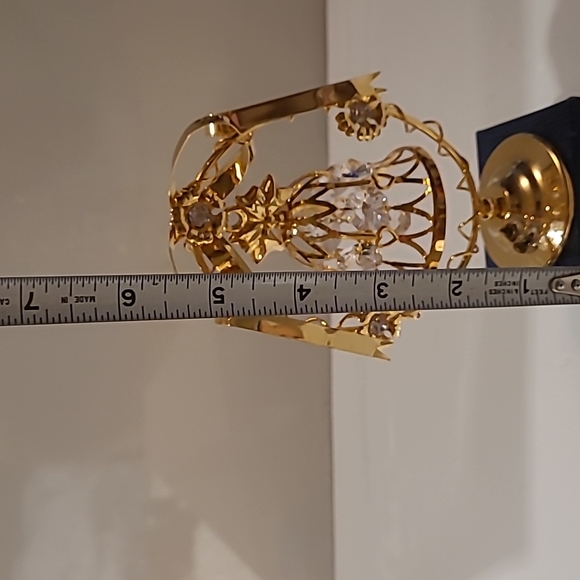 24k gold plated crystal temptation Christmas Ornament bell 5.5" - Picture 6 of 10